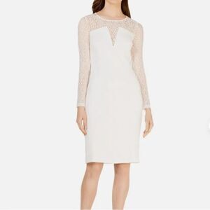 Calvin Klein Illusion Scuba Midi Dress New Size 14 Cream Color